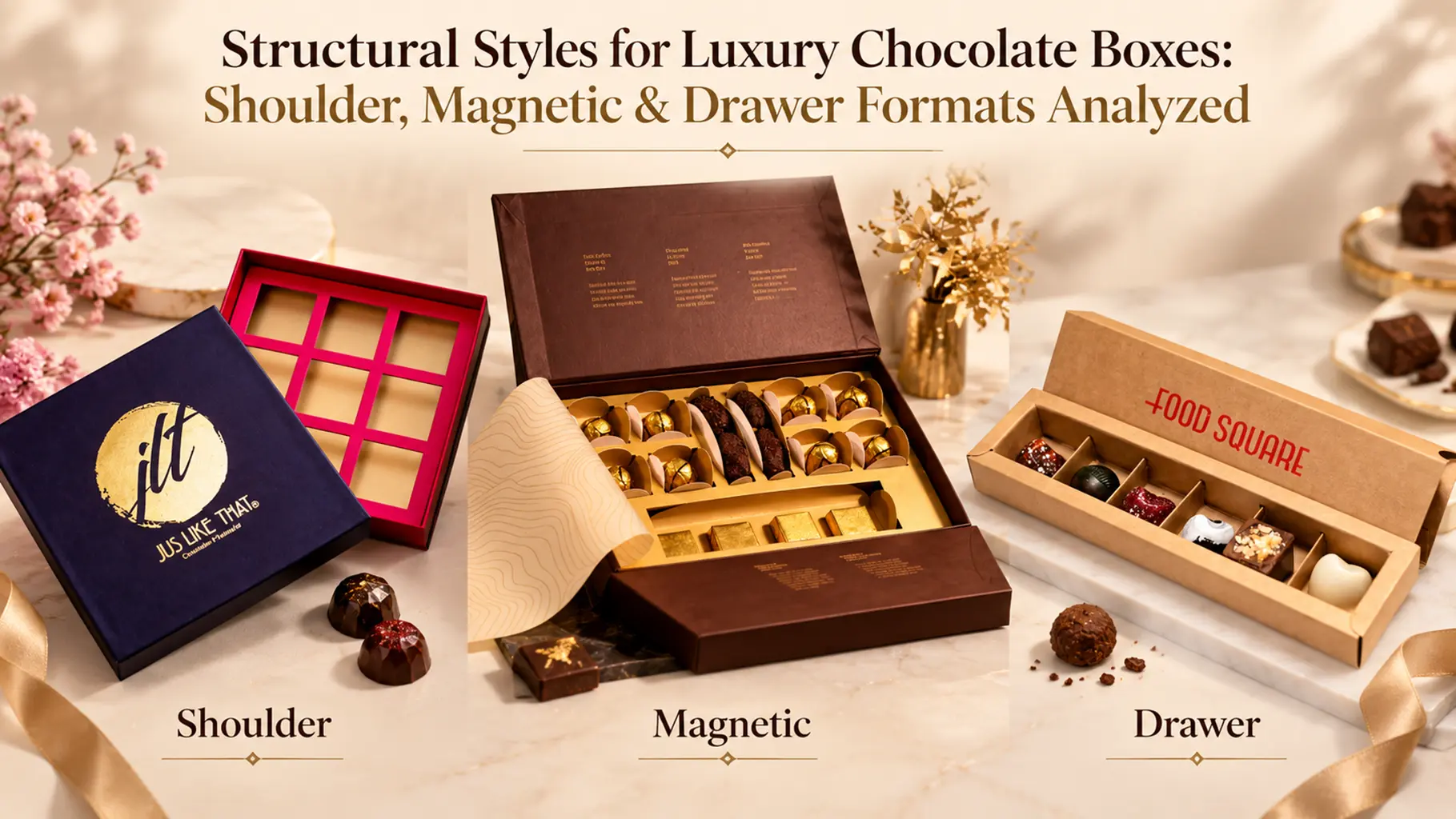 Structural Styles for Luxury Chocolate Boxes Shoulder, Magnetic & Drawer Formats Analyzed