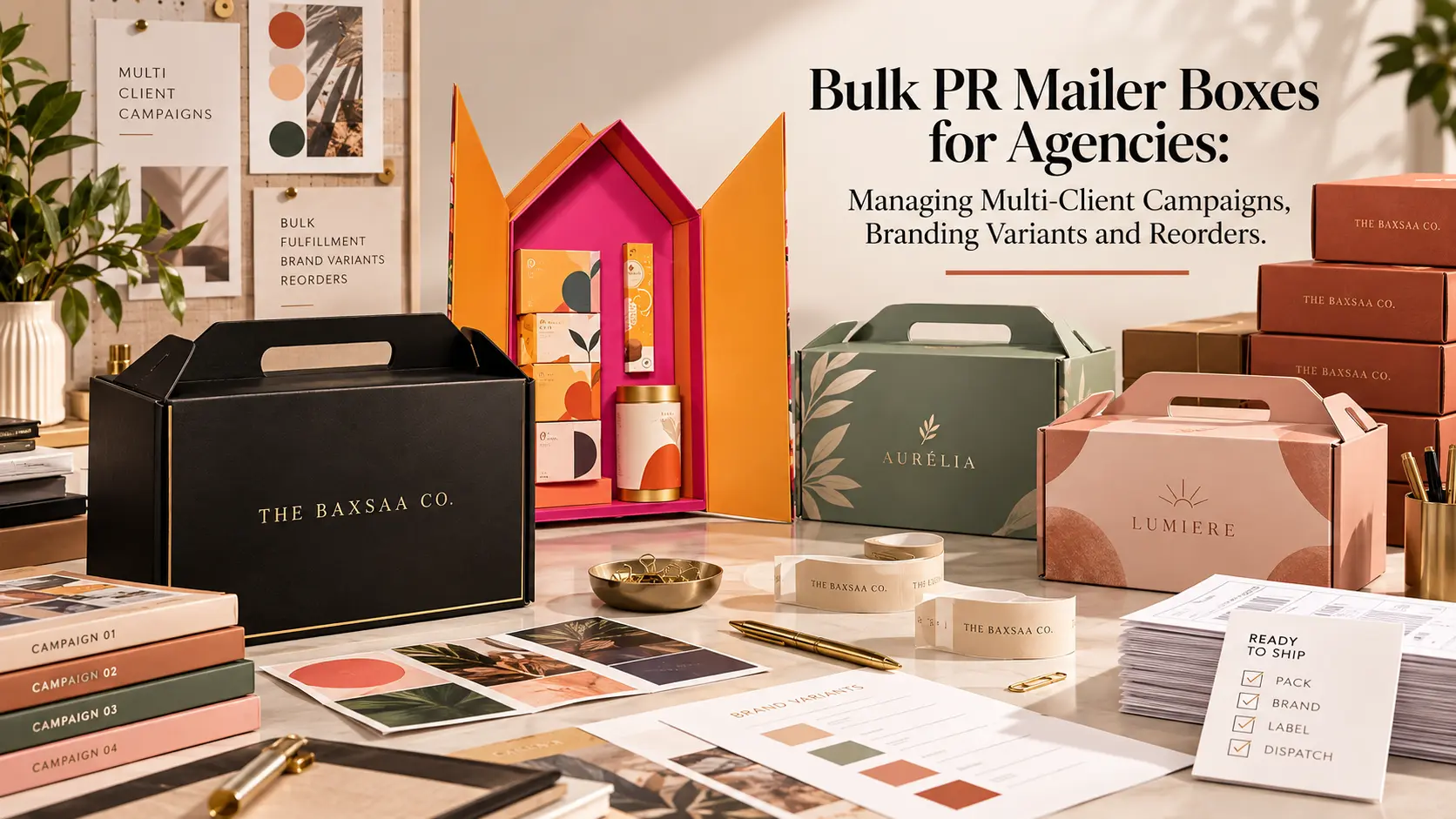 Bulk PR Mailer Boxes for Agencies Managing Multi-Client Campaigns, Branding Variants and Reorders